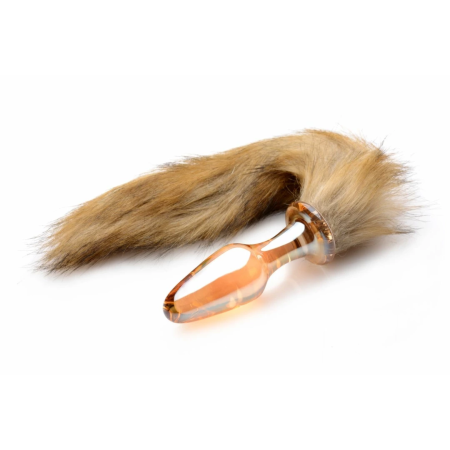 TAILZ Fox Tail Glass Plug Orange - Borosilicate Glass & Faux Fur 20cm