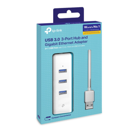 TP-LINK USB 3.0 3-Port 1000M Adapteris