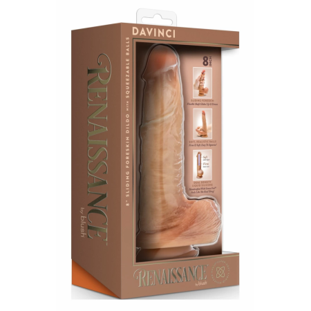 Blush DaVinci Intimate Silicone Machine with Sliding Foreskin 20cm Beige