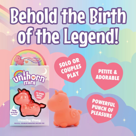Unihorn Mini Peachy Pony - Compact Multi-Speed Personal Massager, Pink