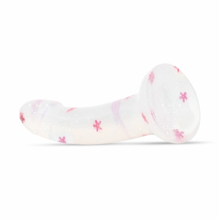 Dildo Collection Flower Power Pink Glitter Intimate Model 15 cm