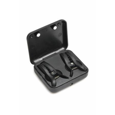 XR Brands Dark Grip Vibrating Silicone Clamps Black Compact Case