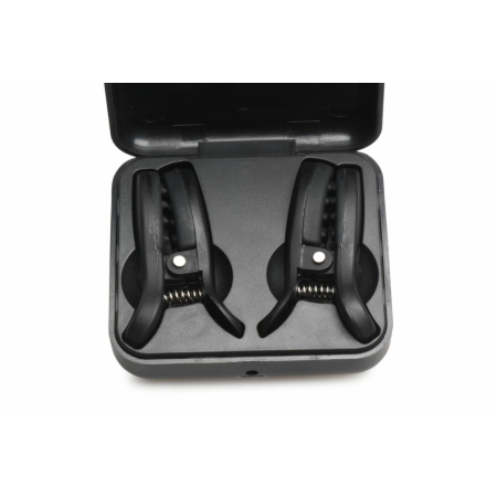 XR Brands Dark Grip Vibrating Silicone Clamps Black Compact Case