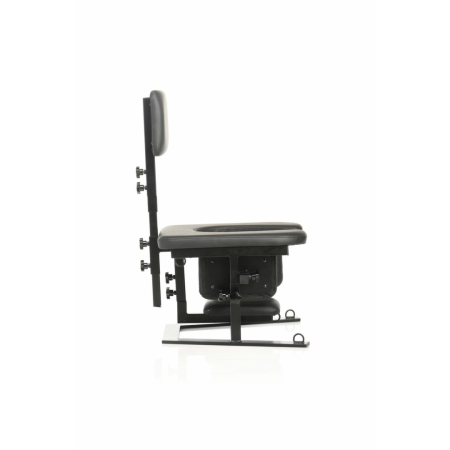 XR Brands Pleasure Throne Adjustable Support Chair Black Vegan Leather