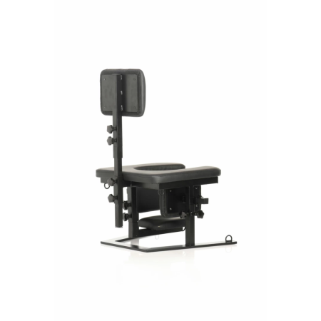 XR Brands Pleasure Throne Adjustable Support Chair Black Vegan Leather
