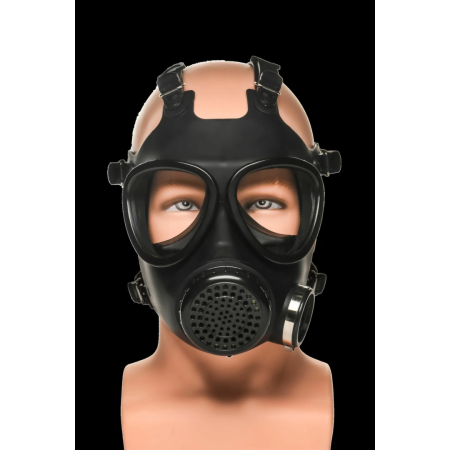 XR Brands Intimate Inhaler Gas Mask Black & White with Adjustable Straps