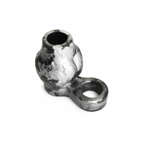 XR Brands Night Prowler Silicone Support Ring with Ball Stretcher, Gray