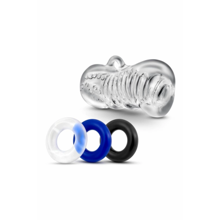 Blush Quickie Kit Flexible Sleeve & 3-Piece Support Ring Set Transparent