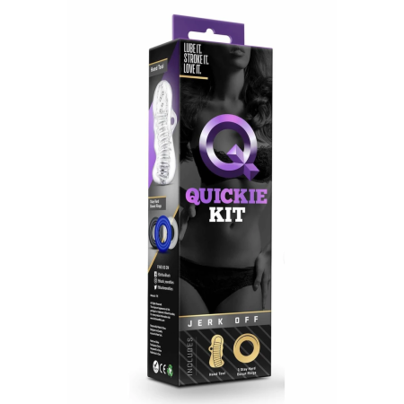 Blush Quickie Kit Flexible Sleeve & 3-Piece Support Ring Set Transparent