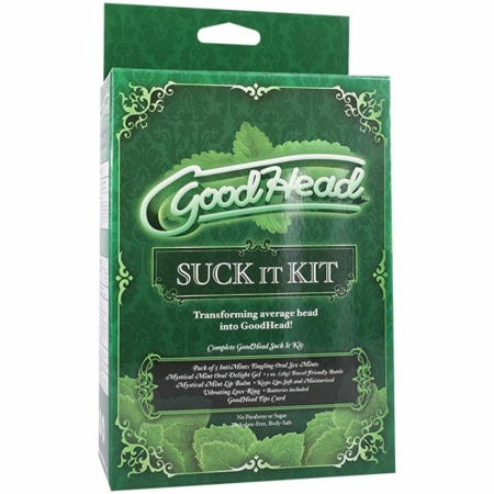 Doc Johnson GoodHead Suck It Kit Mint - Care Set with Vibrating Ring