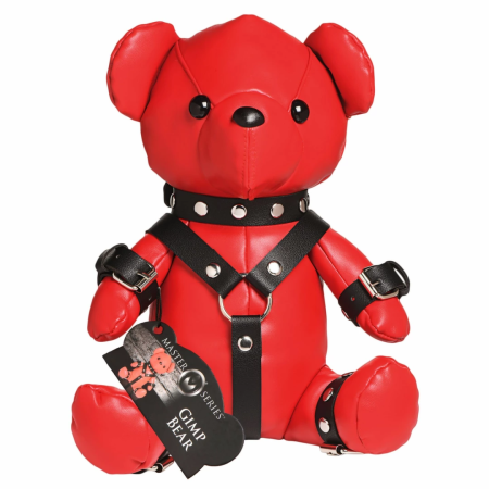 XR Brands Gimp Bear Red Vegan Leather Collectible Plush Toy