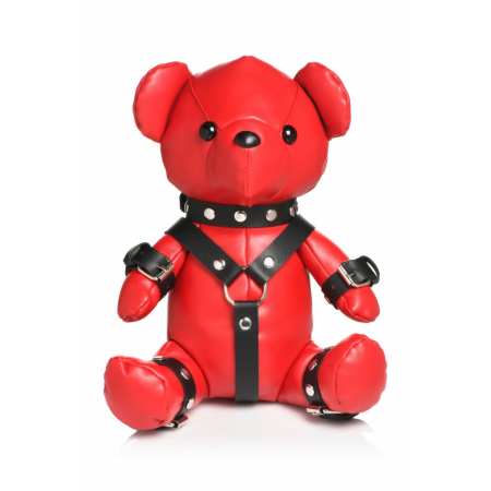 XR Brands Gimp Bear Red Vegan Leather Collectible Plush Toy
