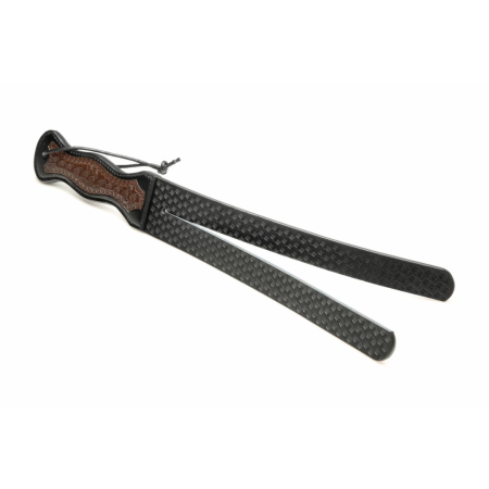 XR Brands Scottish Tawse Black - Vegan Leather Impact Tool, 45 cm