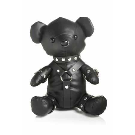 XR Brands Gimp Bear Black - Vegan Leather Decorative Plush Model