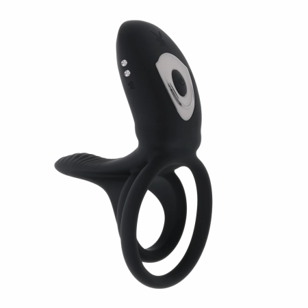 Playboy Just Right Black Dual Silicone Vibrating Ring System