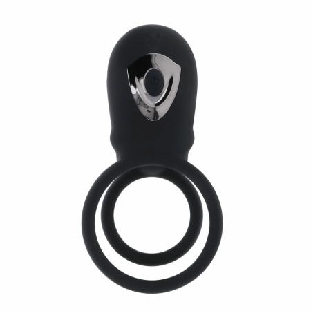 Playboy Just Right Black Dual Silicone Vibrating Ring System