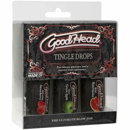 Doc Johnson GoodHead Tingle Drops Set Multi-Flavor Oral Care 3x30ml