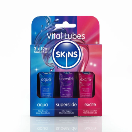 Skins Vital Lubricant Sample Tubes Set 3x12ml - Water & Silicone Based