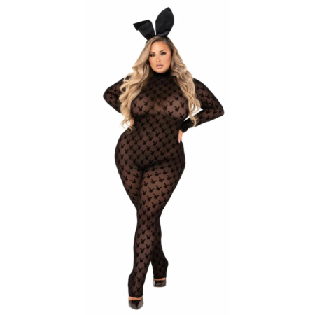 Playboy Lingerie Bunny 2PC Set Black - Iconic Catsuit & Ears