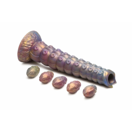 XR Brands Deep Invader Silicone Tentacle with Removable Eggs, Multicolor