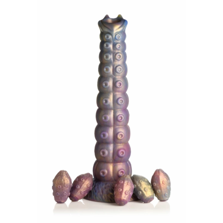 XR Brands Deep Invader Silicone Tentacle with Removable Eggs, Multicolor