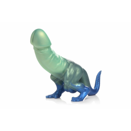XR Brands Jurassic Series Silicone Prehistoric Model Green-Blue L