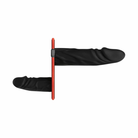 Fetish Collection Double Silicone Intimate Set Adjustable Black Harness