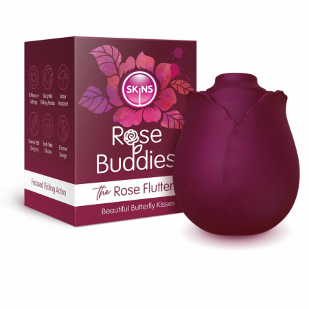 Skins Rose Buddies Flutterz Intimate Device Burgundy Waterproof USB