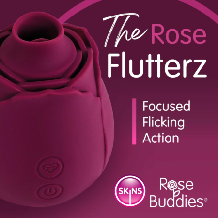 Skins Rose Buddies Flutterz Intimate Device Burgundy Waterproof USB