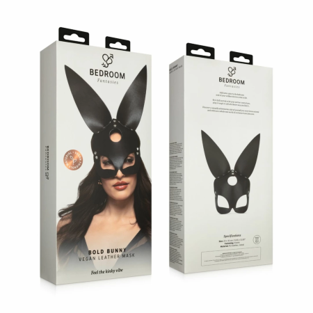 Bedroom Fantasies Bold Bunny Mask Black Adjustable Leather Accessory