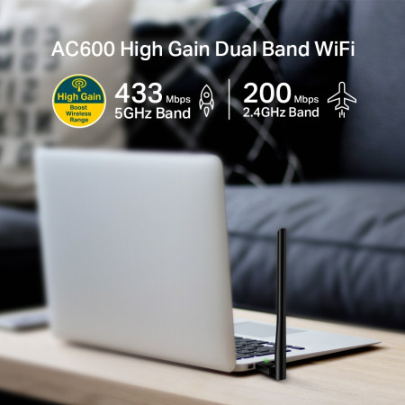TP-Link Archer T2U Plus 600Mbps USB Adapter