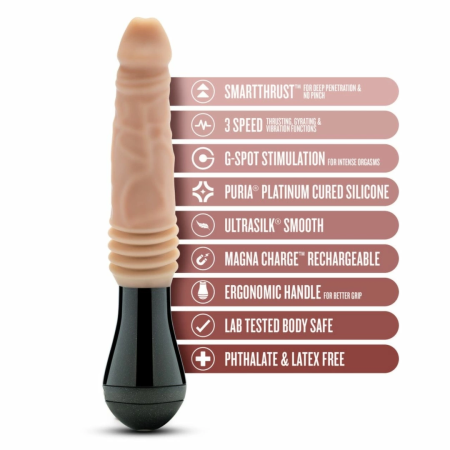 Dr. Skin Dr. Knight Silicone Thrusting & Vibrating Model, Beige, Rechargeable