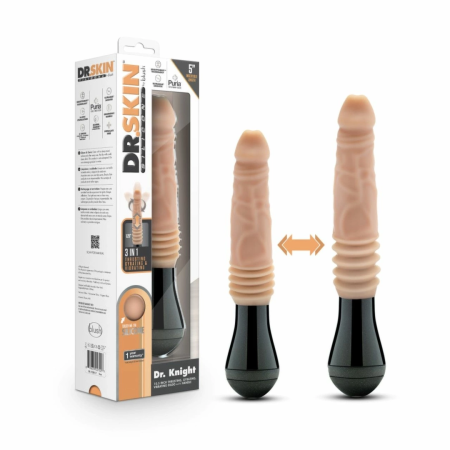 Dr. Skin Dr. Knight Silicone Thrusting & Vibrating Model, Beige, Rechargeable