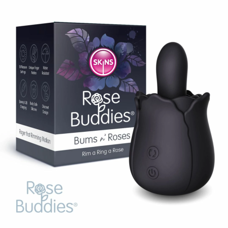 Skins Rose Buddies Bums N Roses Intimate Rotating Vibrator, Black