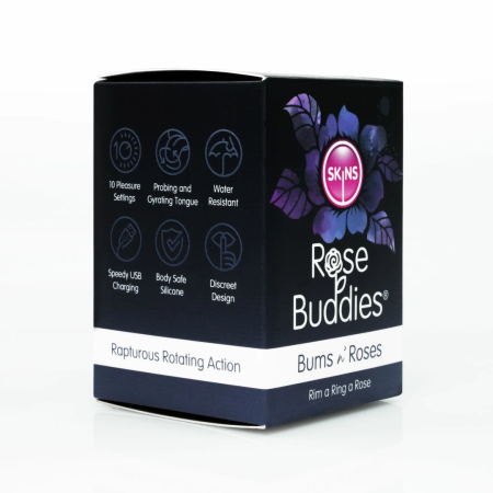 Skins Rose Buddies Bums N Roses Intimate Rotating Vibrator, Black