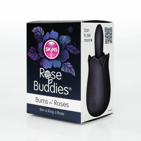 Skins Rose Buddies Bums N Roses Intimate Rotating Vibrator, Black