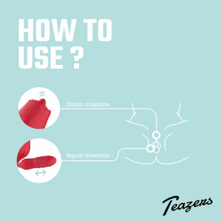 Teazers Rose Multifunctional Vibrator with Thrusting and Licking System Pink