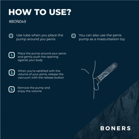 Boners Smart Vacuum Pump LCD - Precision Intimate Trainer, Black