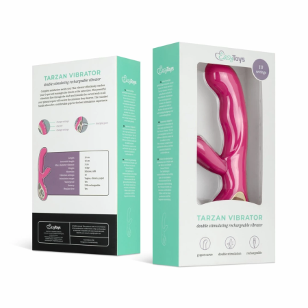 FeelzToys Tarzan Dual-Action Silicone Vibrator Pink USB Rechargeable