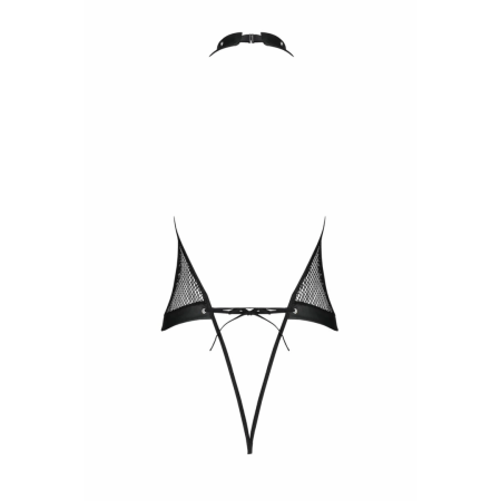 Passion Moonlight Mesh Bodysuit with Decorative Lace Black S/M