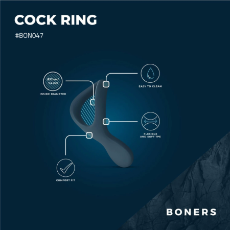 Boners Silicone Ring Adjustable Black - Flexible Comfort Fit System