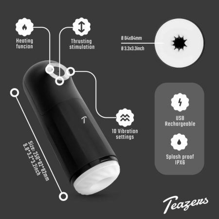 Teazers Automatic Intimate Device Triple Action Heating & Vibration USB