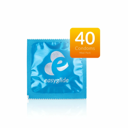 EasyGlide Flavored Latex Condoms 40 pcs - Assorted Fruit Aroma, Anatomical Fit