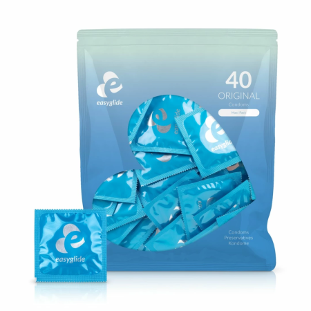 EasyGlide Original 40-Pack Anatomically Shaped Smooth Condoms