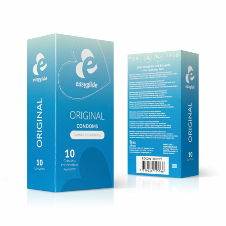 EasyGlide Original Natural Latex Condoms 10 pcs Anatomical Fit