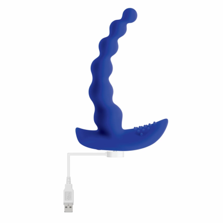 Evolved Beaded Pleasure Blue - 10-Speed Silicone Intimate Device USB