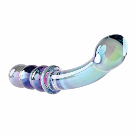Evolved Shiny Wand Galaxy Glass Massager Iridescent Blue-Purple 19cm