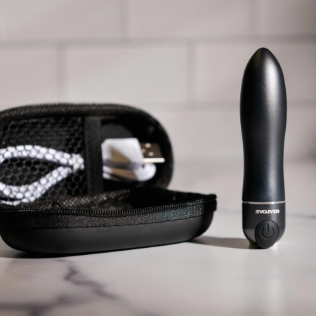 Evolved Travel Gasm Compact Bullet Vibrator Black Waterproof USB