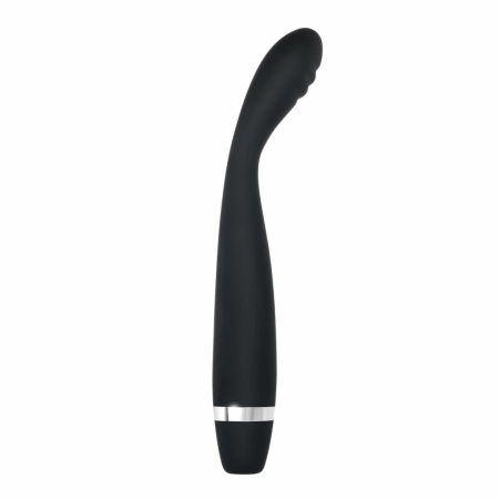 Evolved Skinny Curved Silicone Vibrator Black - 10 Modes, Waterproof