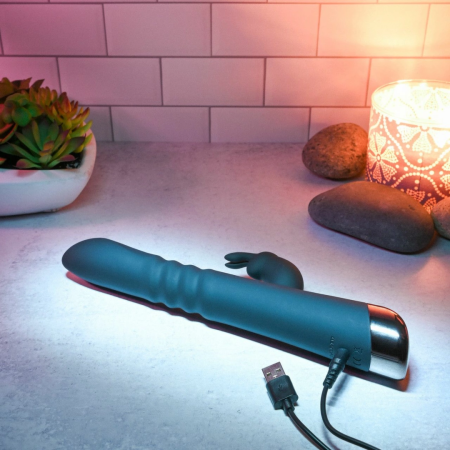 Evolved Rapid Rabbit Black Intimate Thrusting & Vibration Device